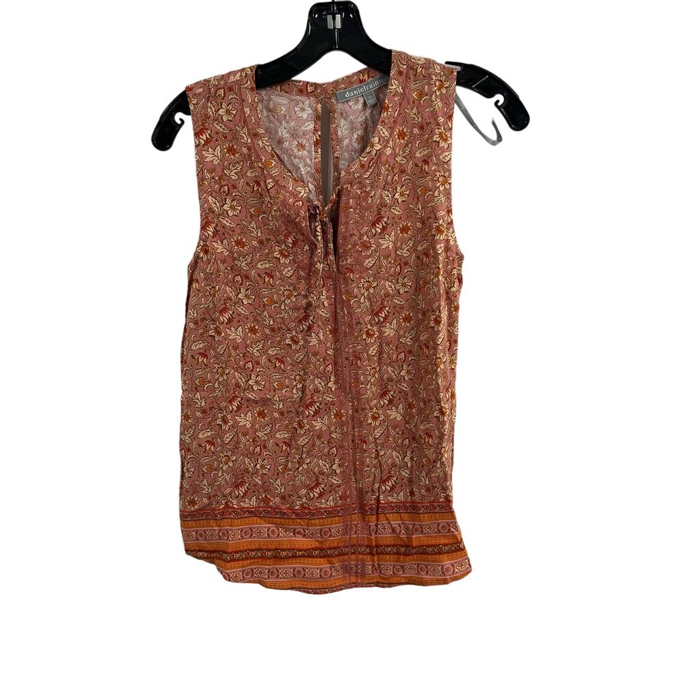 Daniel Rainn Pink Floral Sleeveless Blouse Petite Small New